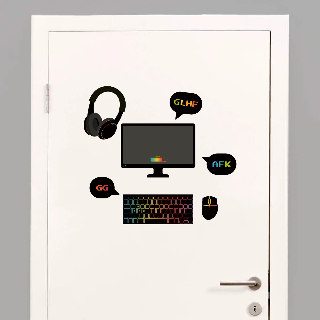 Vorschau von Tür-Sticker: Gaming pc